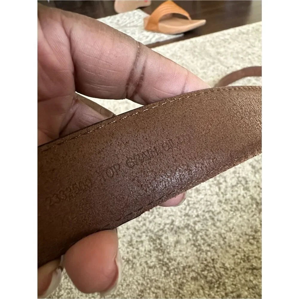 Top Grain  Brown Oiled Leather Golf Belt 40